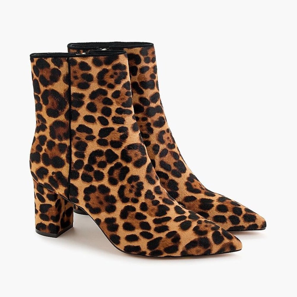 J.‎ Crew NWT Calf Hair Pointy Toe Block Heel Boots